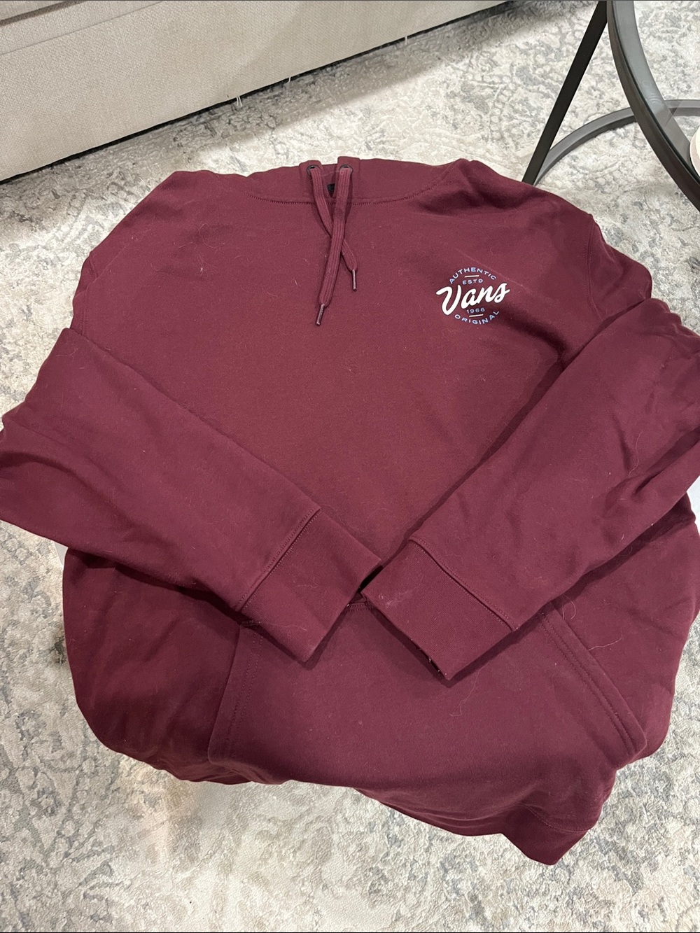 Vans Maroon Pullover Sweatshirt with Script Logo